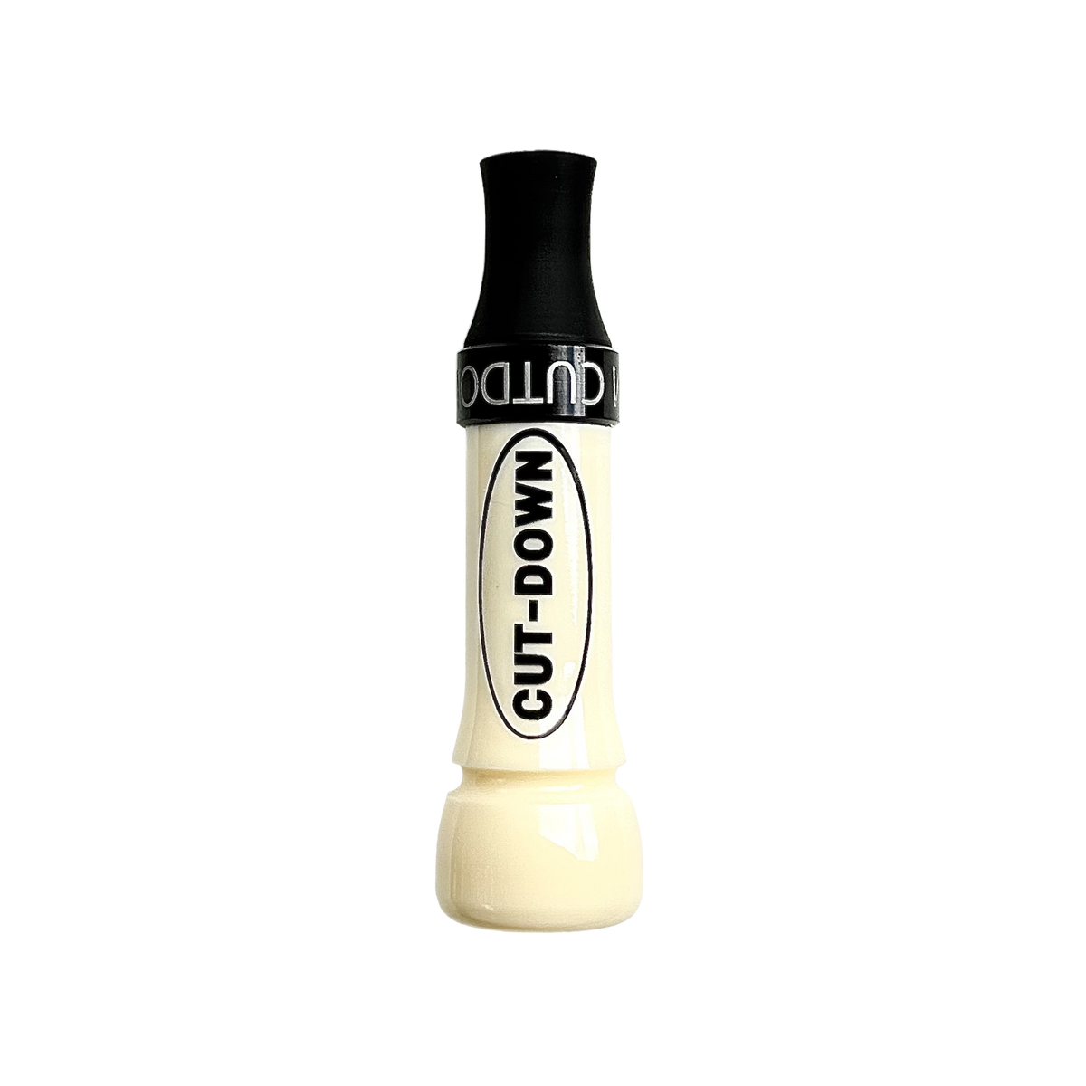 Blemished X-Maker cut-down duck call in Ivory acrylic with Flared Keyhole insert