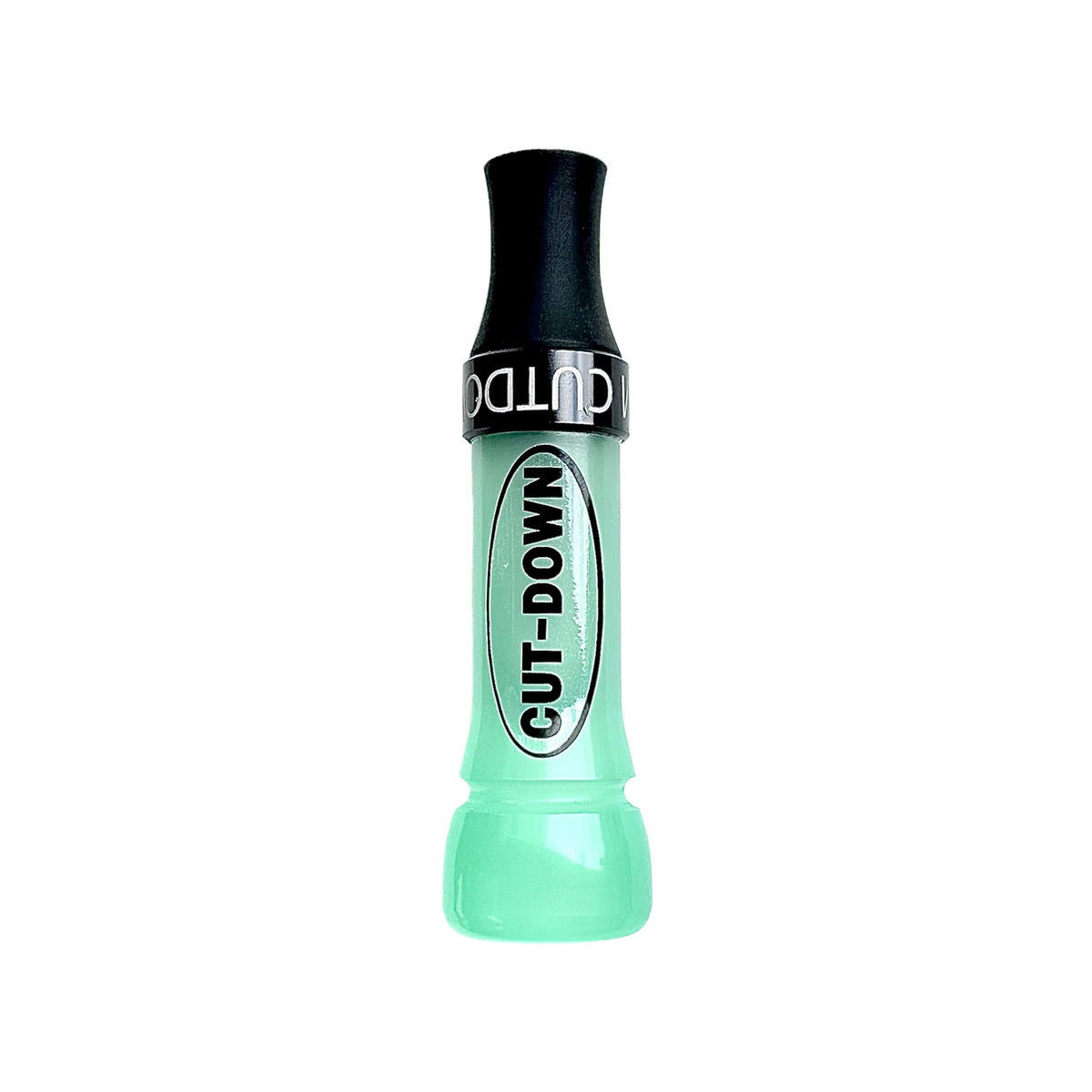 Blemished X-Maker cut-down duck call in Jade acrylic with Flared Keyhole insert