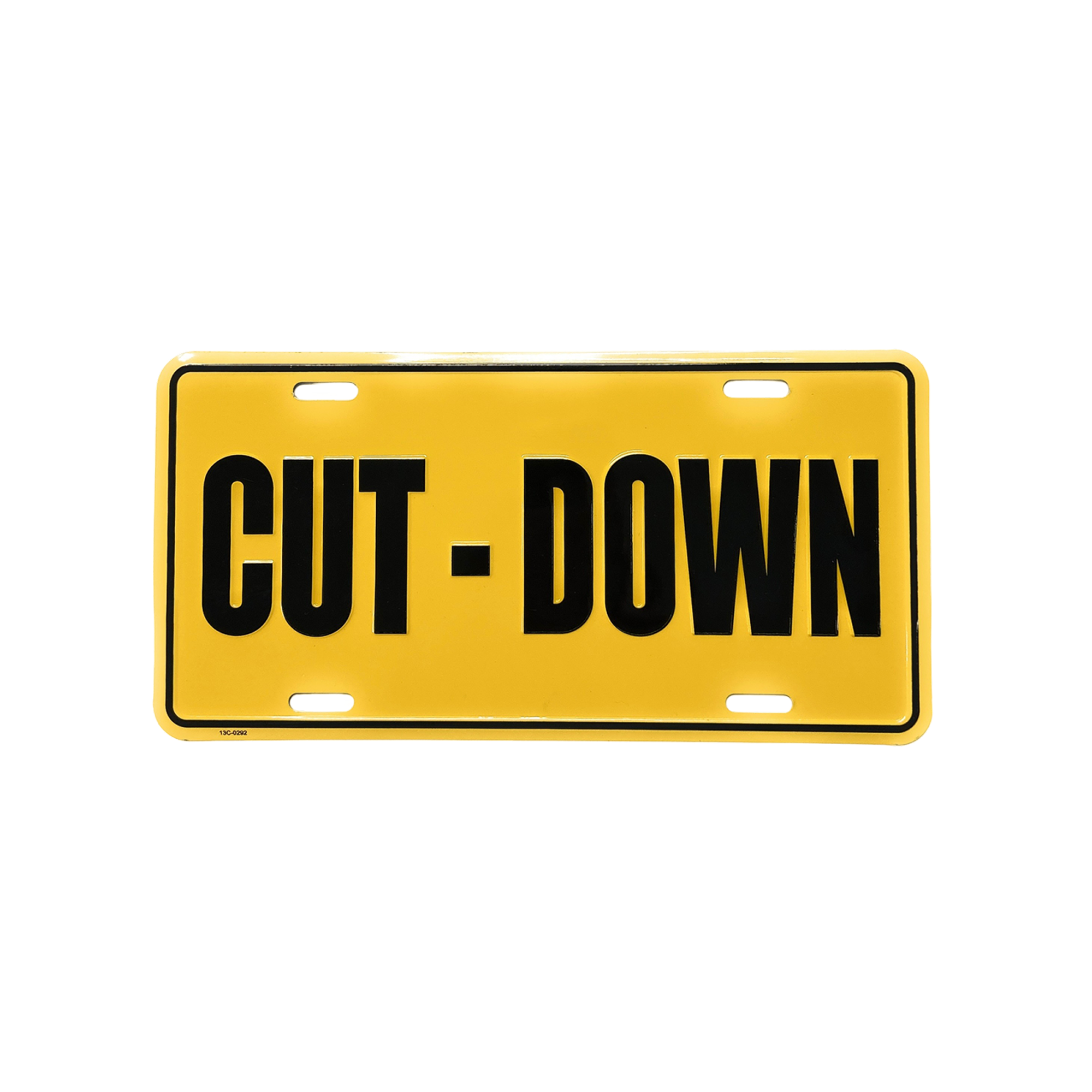 Cut-Down Duck Calls license plate in yellow