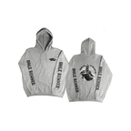 Cut-Down Duck Calls Hole Runner hoodie in gray, front and back view #gray