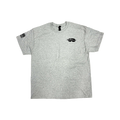 Gray Holerunner t-shirt, front, with Holerunner logo