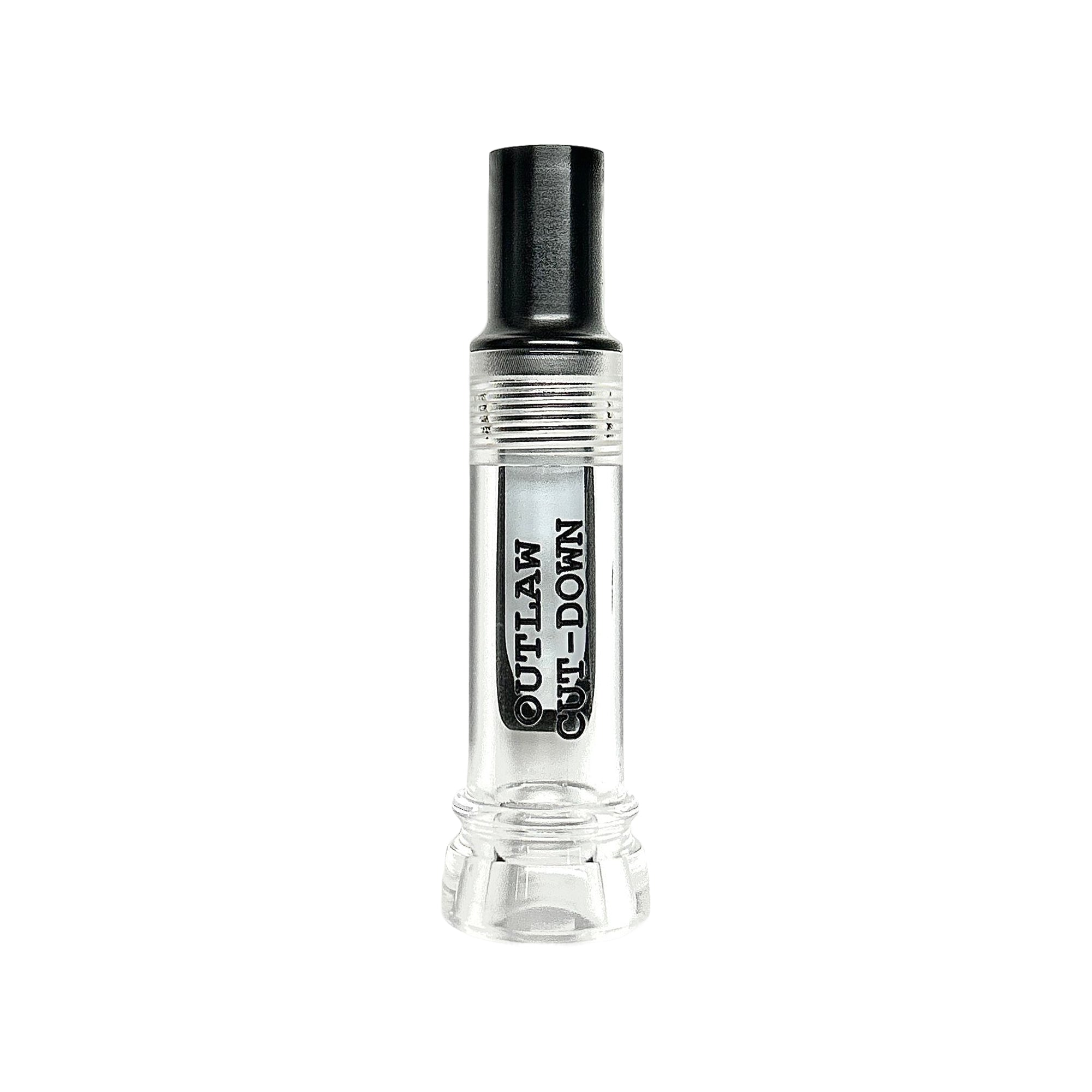 KM Outlaw engraved cut-down duck call with clear barrel