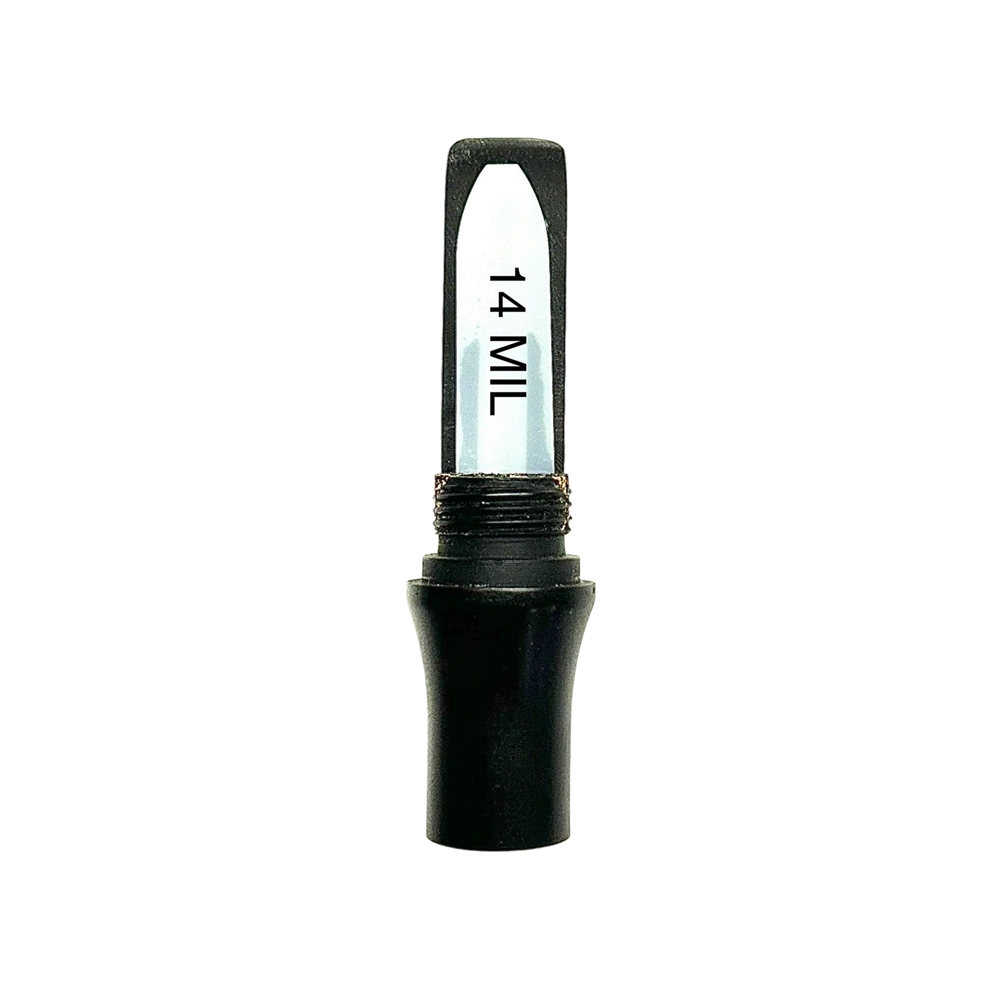 Tapered Keyhole insert detail for the KM Outlaw Red-Label cut-down duck call