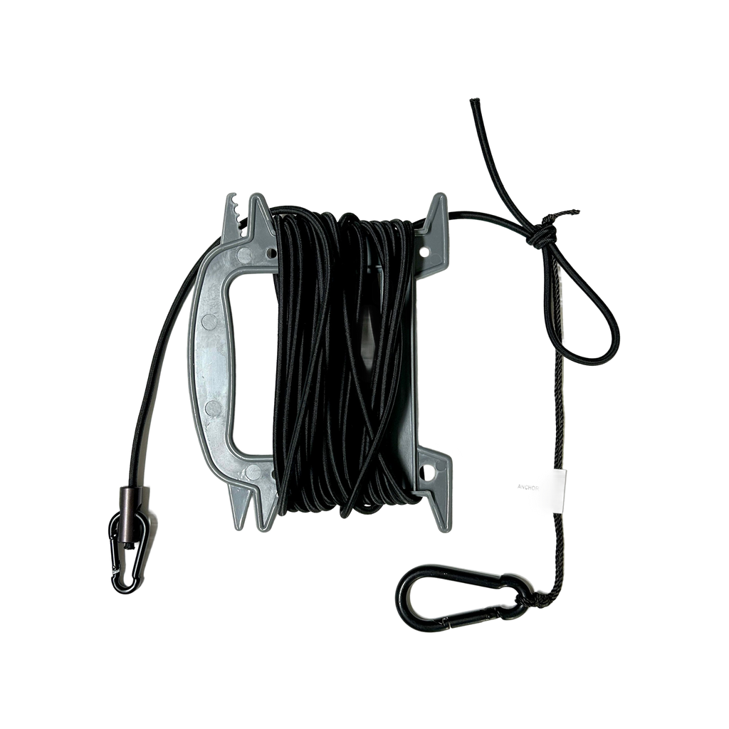 Mallard Chaser bungee kit components laid out with clip and rope socket