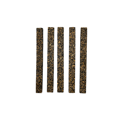 Five rubberized cork strips for tuning cut-down duck calls