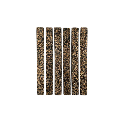 Six rubberized cork strips for tuning cut-down duck calls