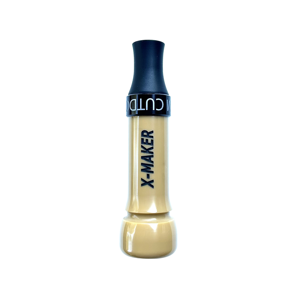 X-Maker cut-down duck call in Tan acrylic with flat black XM Flared Keyhole insert