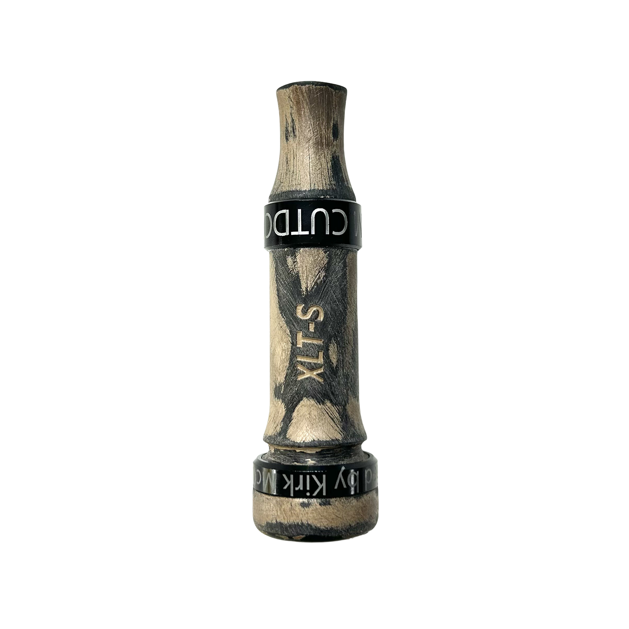 XLT-S short barrel cut-down duck call with Burnt Brown rough finish barrel