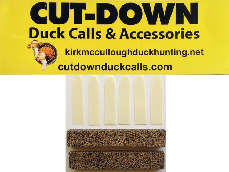 Cut Down Duck Call Reed & Cork Strip Sets: 6 reeds 2 cork