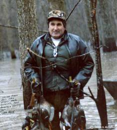 Lester Capps a true master of the cut-down duck call. Lester Capps a true master of the Cut-down duck call. He used a backwards keyhole Olt. And opened my eyes to the power of the cut down duck call. He was a well known duck hunter on the public lands. And called the most ducks of places like Bayou Meto, Arkansas. Lester Capps holding the kills of the day of flooded green timber hunting.