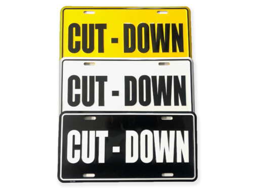 Cut-Down Duck Call Truck License Plate – White, Yellow, Black get all three in a pack