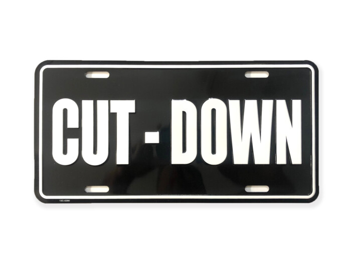 Cut-Down Duck Call Truck License Plate – Black