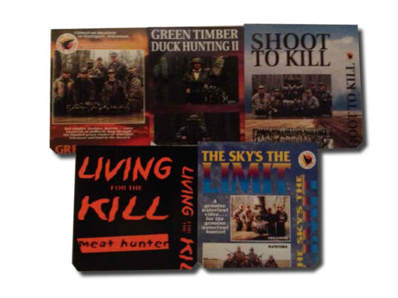 Kirk McCullough's 5 DVD Combo Pack including THE SKY’S the LIMIT, SHOOT to KILL, LIVING for the KILL, GREEN TIMBER DUCK HUNTING 2, and our best seller GREEN TIMBER DUCK HUNTING 1