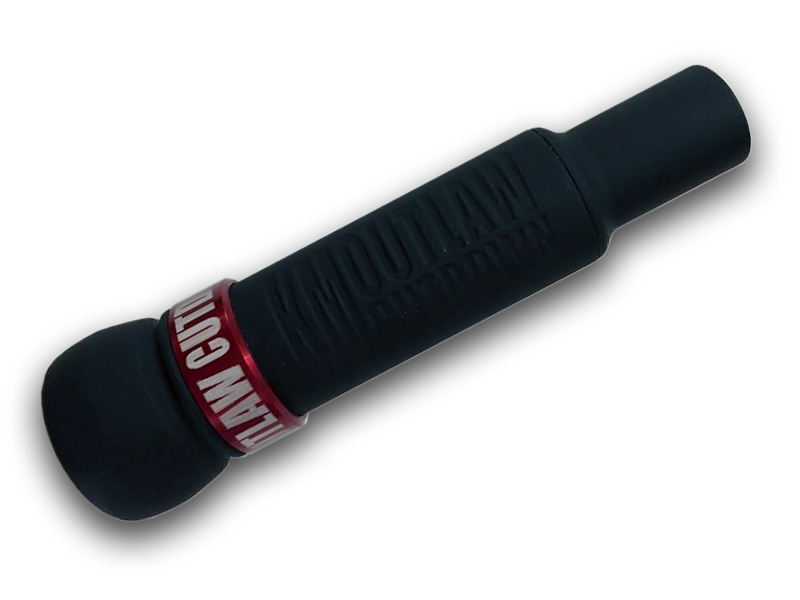 White River CUT-DOWN Red-LABEL “BLACKOUT” Threaded Keyhole Duck Call. 