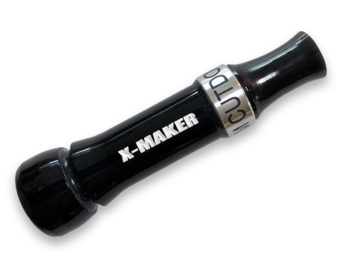 X-MAKER Cut-Down Duck Call Black with Silver Band
