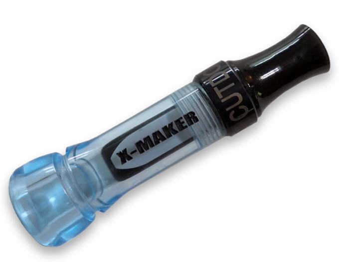X-MAKER Cut-Down Duck Call Clear Blue with Black Band