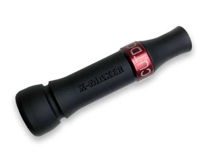 X-MAKER Cut Down Duck Call FLAT BLACK with Red Band