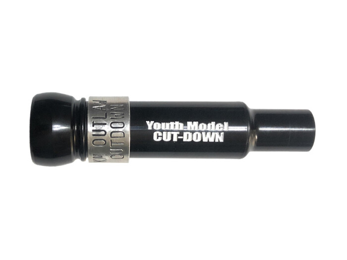 KM-YM Youth Model threaded Keyhole Duck Call - Polished Black-Silver