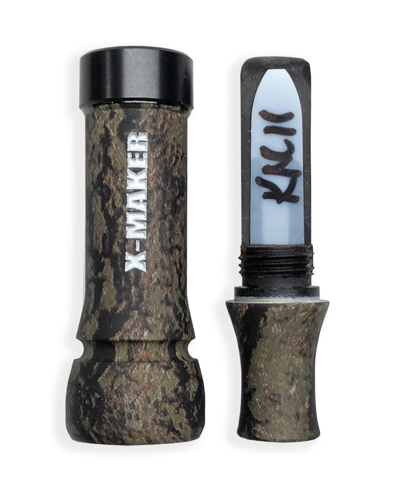 X-MAKER ULTIMATE CAMO cut down Duck Call with Black Band