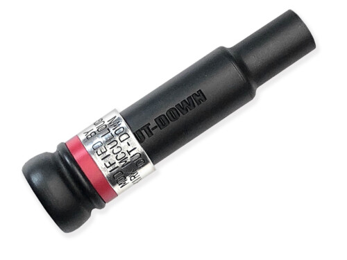 White River CUT-DOWN Red-LABEL “BLACKOUT” Threaded Keyhole Duck Call. 