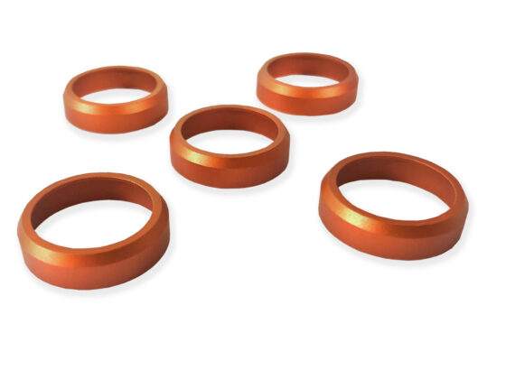 Orange Crack Rings for Duck Calls: Protect and Enhance Your Hunting Gear Don't settle for anything less than perfection when it comes to your duck calls. These Orange Crack Rings are an indispensable addition for all Kirk McCullough duck calls, designed to keep your gear in top condition throughout the entire hunting season. Whether you're using aluminum anodized or brass tapered rings, they fit snugly on most D-2, DJ Grafton, and other keyhole calls. These rings are coated with epoxy, providing excellent protection to prevent barrel cracks. They don't just serve a practical purpose; they also add a touch of vibrant style to your gear. With five shiny orange aluminum rings, your calls will not only look great but also maintain their reliability. Elevate your duck calls and ensure they remain effective and crack-free all season long. Perfect for any duck hunter, these rings are a must-have for cut-down duck calls, combining style and functionality seamlessly.