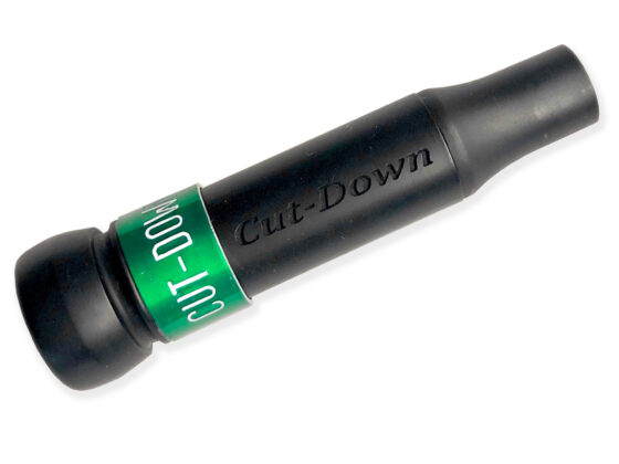 Mat Black New Basic Cut-Down Duck Calls with green band: Ideal for beginners and seasoned hunters. Easy to blow, versatile for all ages. 10 Mil reed for responsive, realistic sound with minimal effort. Threaded keyhole insert for added functionality. A great starter duck call crafted by Kirk McCullough. The best and easiest duck calls.