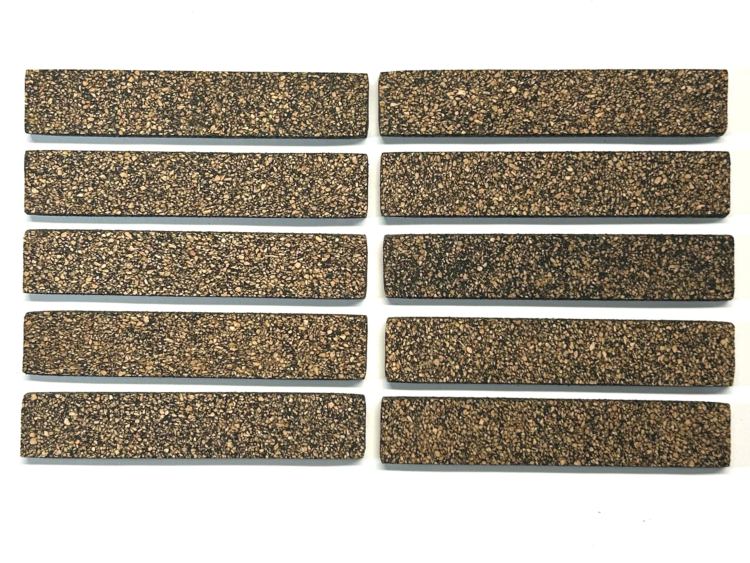 Cutdown Duck Call Cork Strip Set of 10 Rubberized Cork Strips. Rubberized cork strips. 4 inches long, ¼ inch or 3/16 thick. Will not tear or come apart when wet. Each strip provides 10-12 corks.