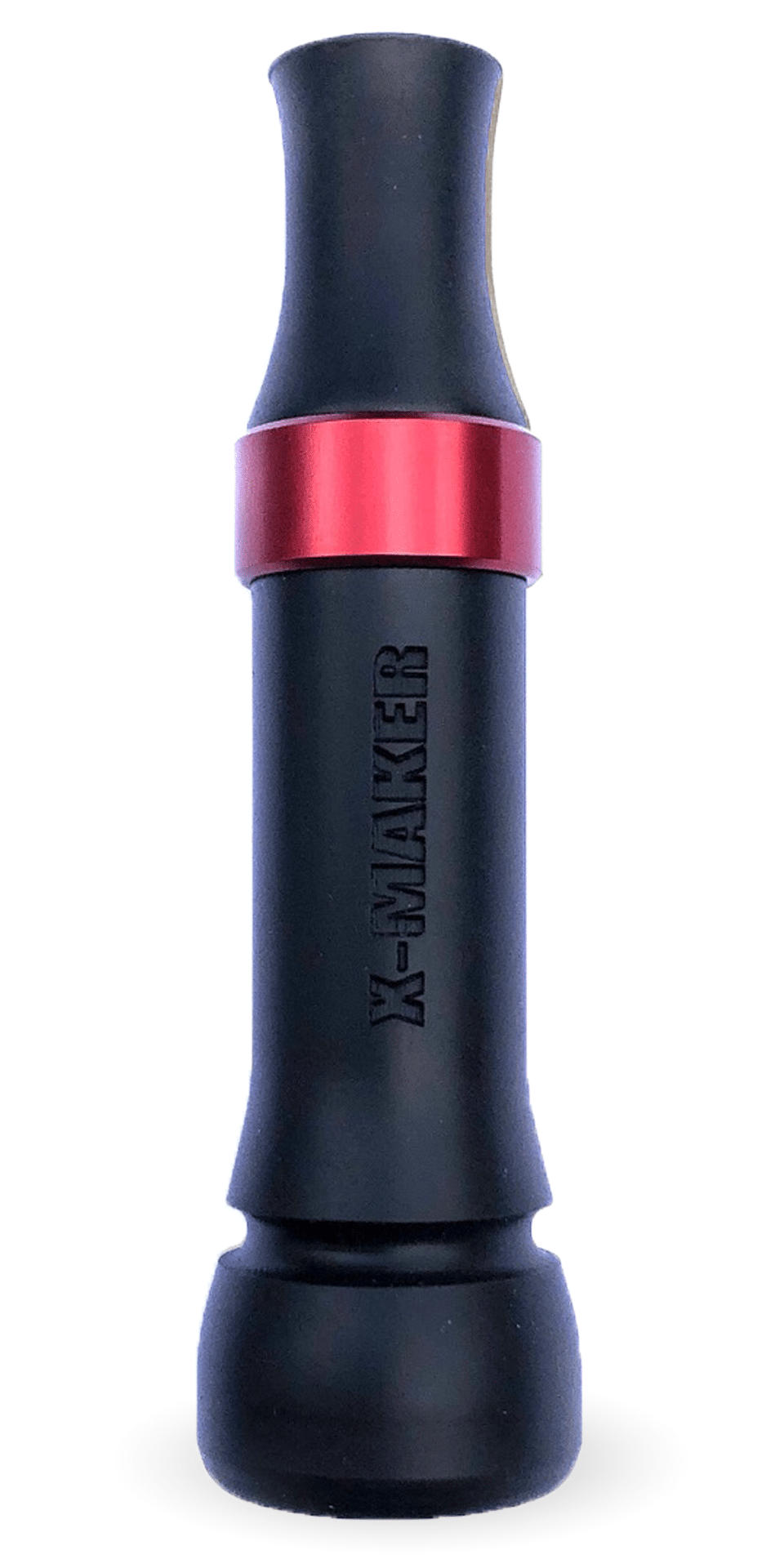 Elevate Your Duck Hunting with the X-MAKER Cut-Down Duck Call Introducing the X-MAKER Cut-Down Duck Call in a sleek flat black finish, accented with a classic red band. This premium call is designed to elevate your hunting experience with unmatched precision and performance. Key Features: Superior Responsiveness: The X-MAKER Cut-Down Duck Call excels in both high and low-end tones, delivering a loud, smooth, and realistic quack that captures the attention of ducks. User-Friendly Design: Crafted for hunters of all skill levels, this call is incredibly easy to use, ensuring success whether you're a novice or a seasoned pro. American-Made Quality: Proudly crafted in the USA from high-quality hard-cast acrylic, this call embodies durability and excellence. Expert Craftsmanship: Each duck call is hand-made, expertly designed, and meticulously hand-tuned by the legendary Kirk McCullough, guaranteeing top-tier performance. Don't settle for anything less than the best. Choose the X-MAKER Cut-Down Duck Call and experience the difference that superior craftsmanship and precision engineering can make in your hunting success.
